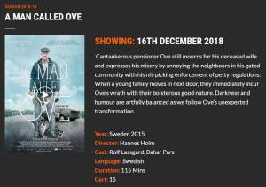 Queens Hall Narberth Film On Sunday A Man Called Ove