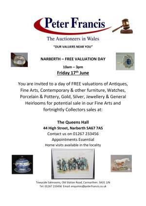 Peter Francis - Free Valuation Day